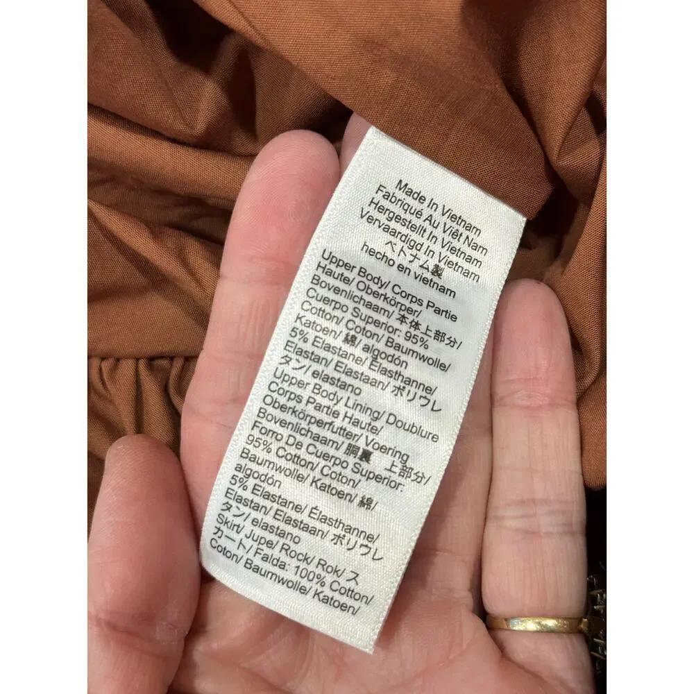 J.Crew Bubble Hem Mini Dress – Drop Waist Sleeveless Toasted Paprika Medium